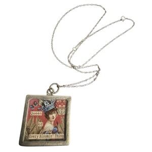 Pick Up Sticks Jewelry Queen Of Every Blooming Thing Pendant Charm Silver Pewter